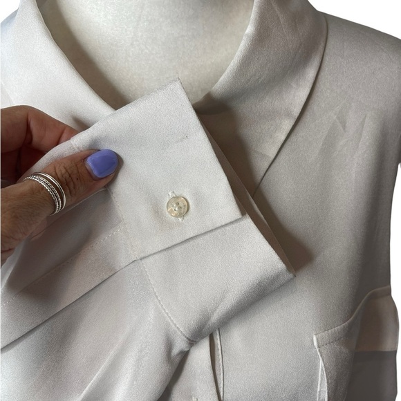 Calvin Klein black-and-white button-down women collard lightweight top 2X - Picture 6 of 15